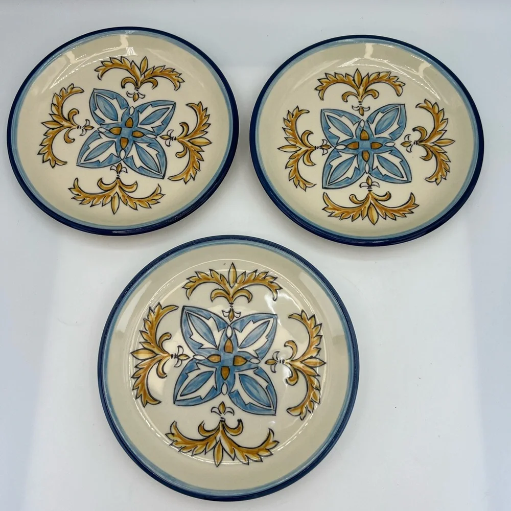 Pottery Barn Isabella Dessert Bread & Butter Plates Set of 3 Dishes